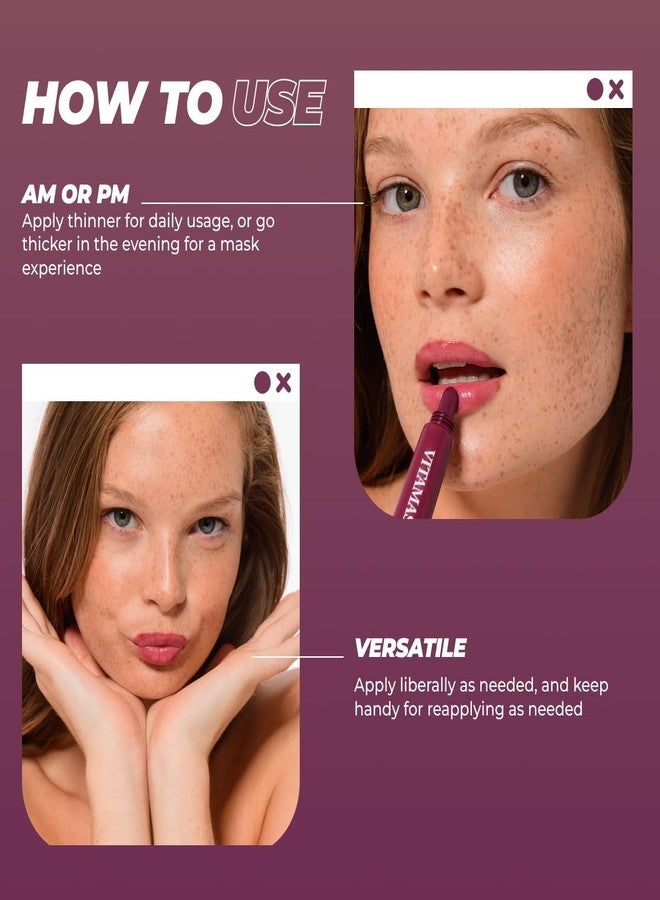 Vitamasques Lip Butter Balm - Berry Jam, Korean Lip Balm - Peptide Lip Treatment - Lips Balm Hydrating - Light Tinted Lips balm - Made in Korea - 0.33 fl.oz - Image 5